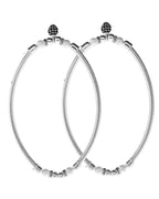 VOJ Set of 2 Silver Plated Stainless Steel Elasticated Anklet | Grocsy