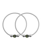 VOJ Set of 2 Silver Plated Elasticated Evil Eye Anklet | Grocsy