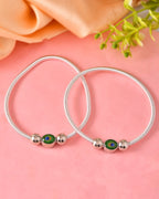 VOJ Set of 2 Silver Plated Elasticated Evil Eye Anklet | Grocsy