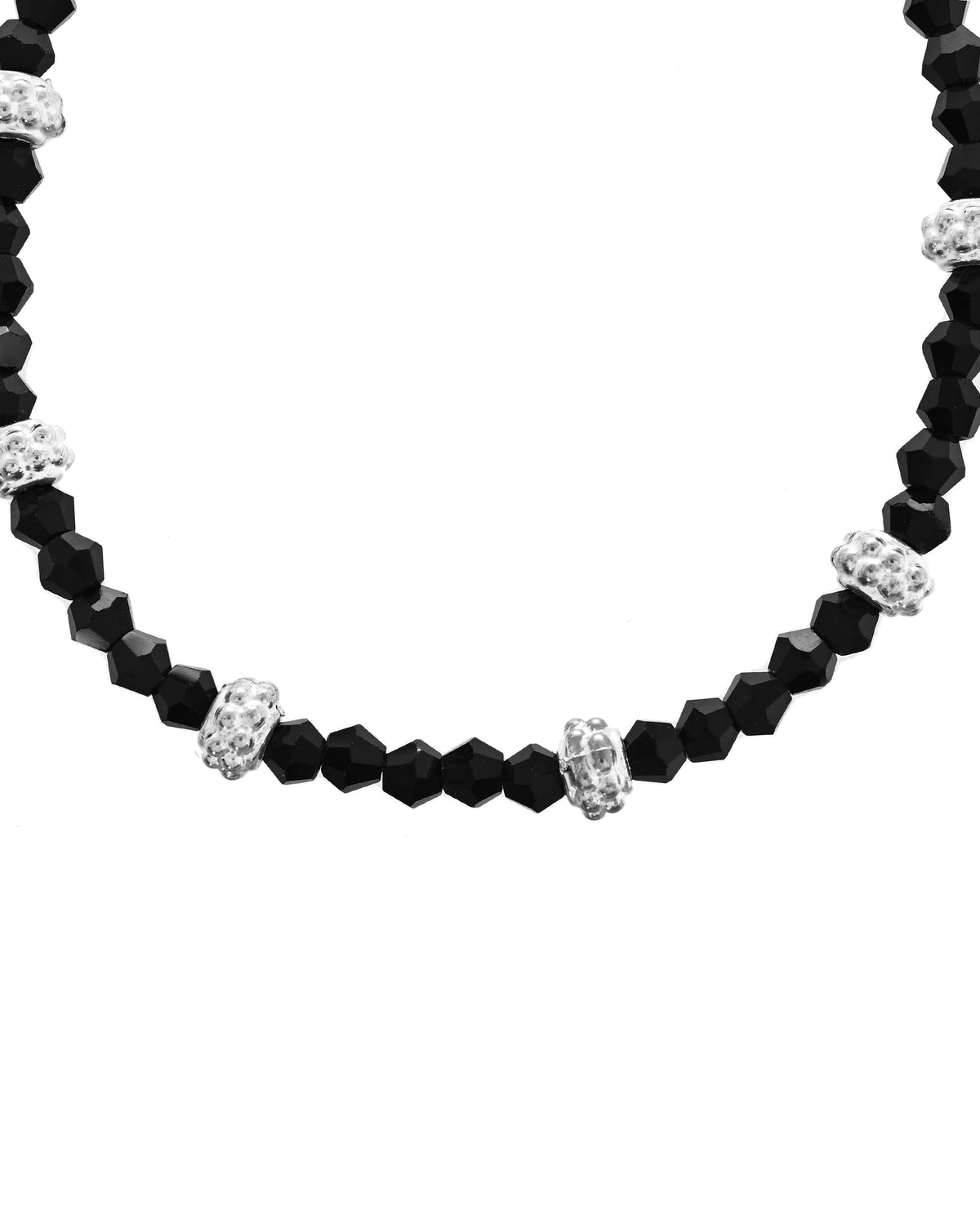 VOJ Set of 2 Silver Plated Artificial Beads Studded Anklet | Grocsy