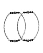 VOJ Set of 2 Silver Tone Stainless Steel Artificial Beads Elasticated Anklet | Grocsy