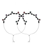 VOJ Set of 2 Stainless Steel Artificial Beads Anklet | Grocsy