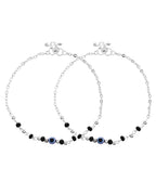 VOJ Set of 2 Stainless Steel Evil Eye Anklet | Grocsy