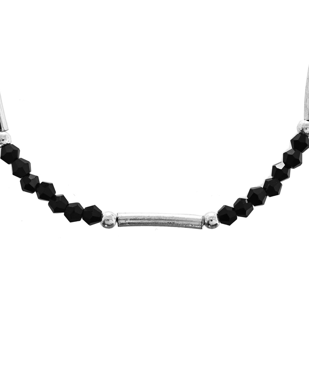 VOJ Set of 2 Black Artificial Beads Studded Anklet | Grocsy