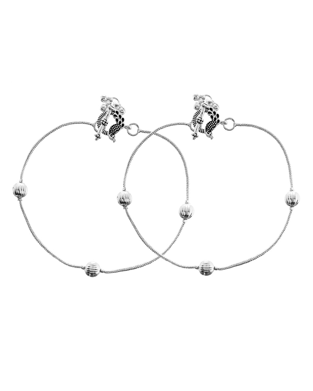 VOJ Set of 2 Stainless Steel Designer Anklet | Grocsy