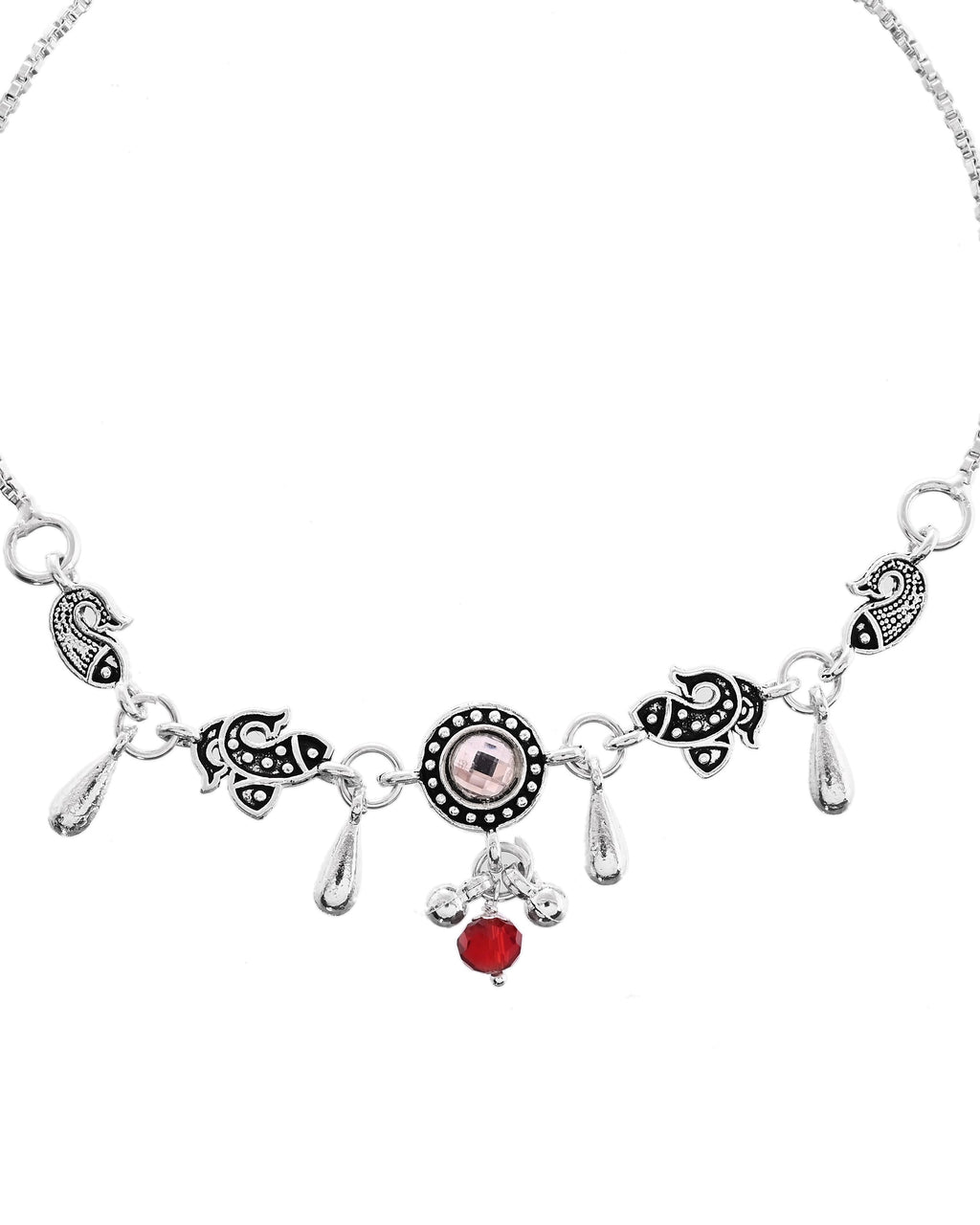 VOJ Set of 2 Silver Toned Fish Designed Anklet | Grocsy
