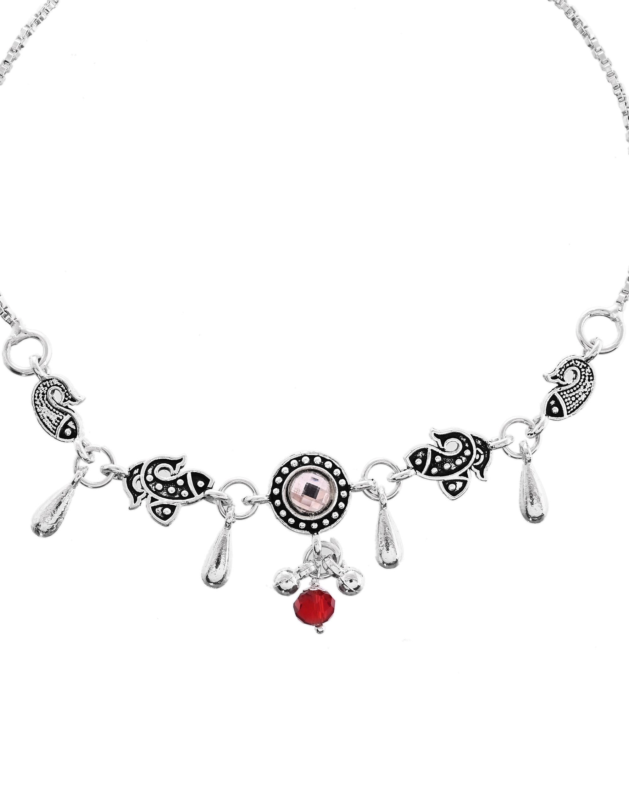 VOJ Set of 2 Silver Toned Fish Designed Anklet | Grocsy