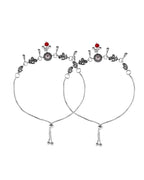 VOJ Set of 2 Silver Toned Fish Designed Anklet | Grocsy