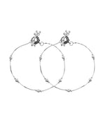 VOJ Set of 2 Silver Toned Handcrafted Designer Anklet | Grocsy
