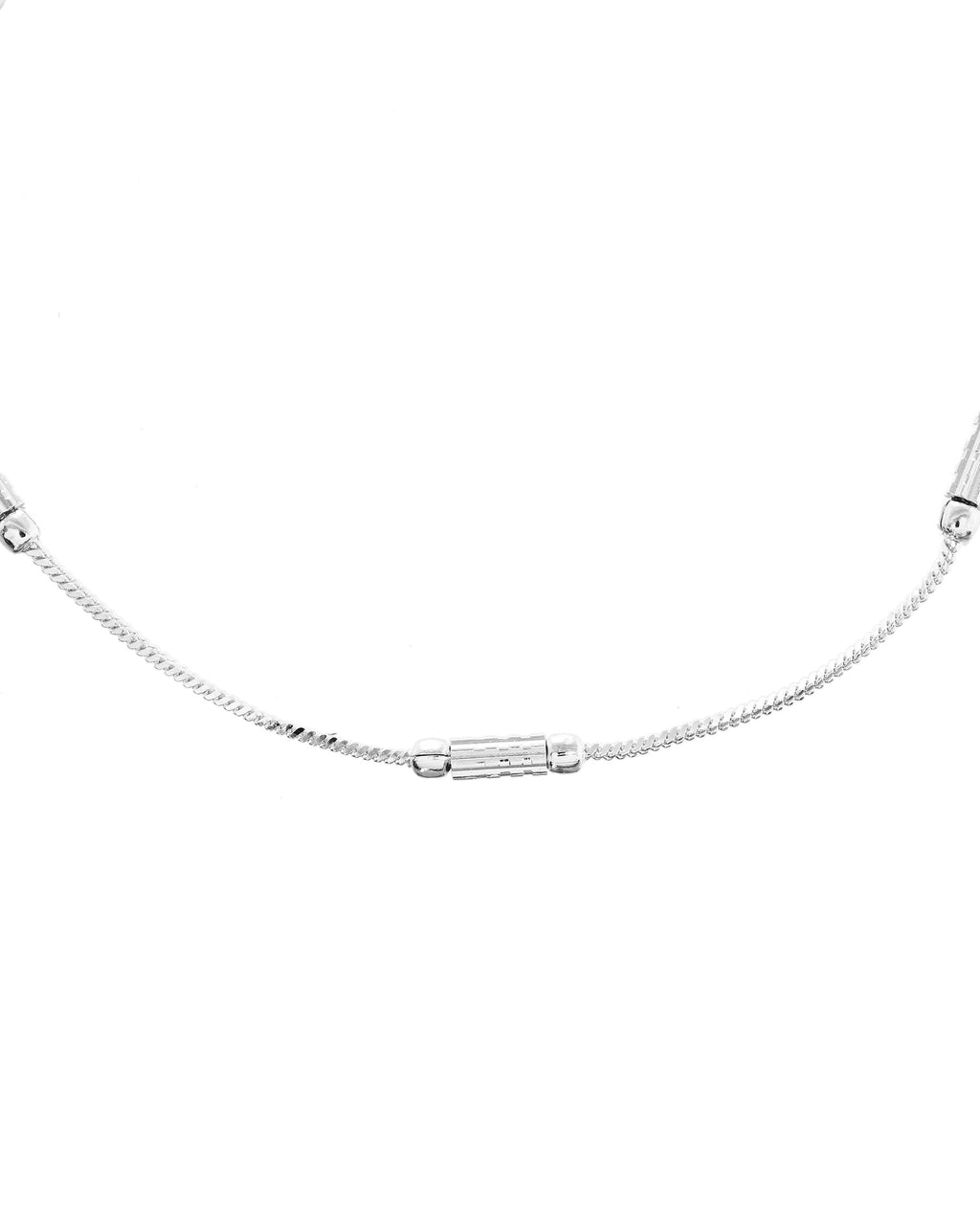 VOJ Set of 2 Silver Plated Pipe Shaped Handcrafted Anklet | Grocsy