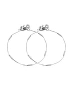 VOJ Set of 2 Silver Plated Pipe Shaped Handcrafted Anklet | Grocsy