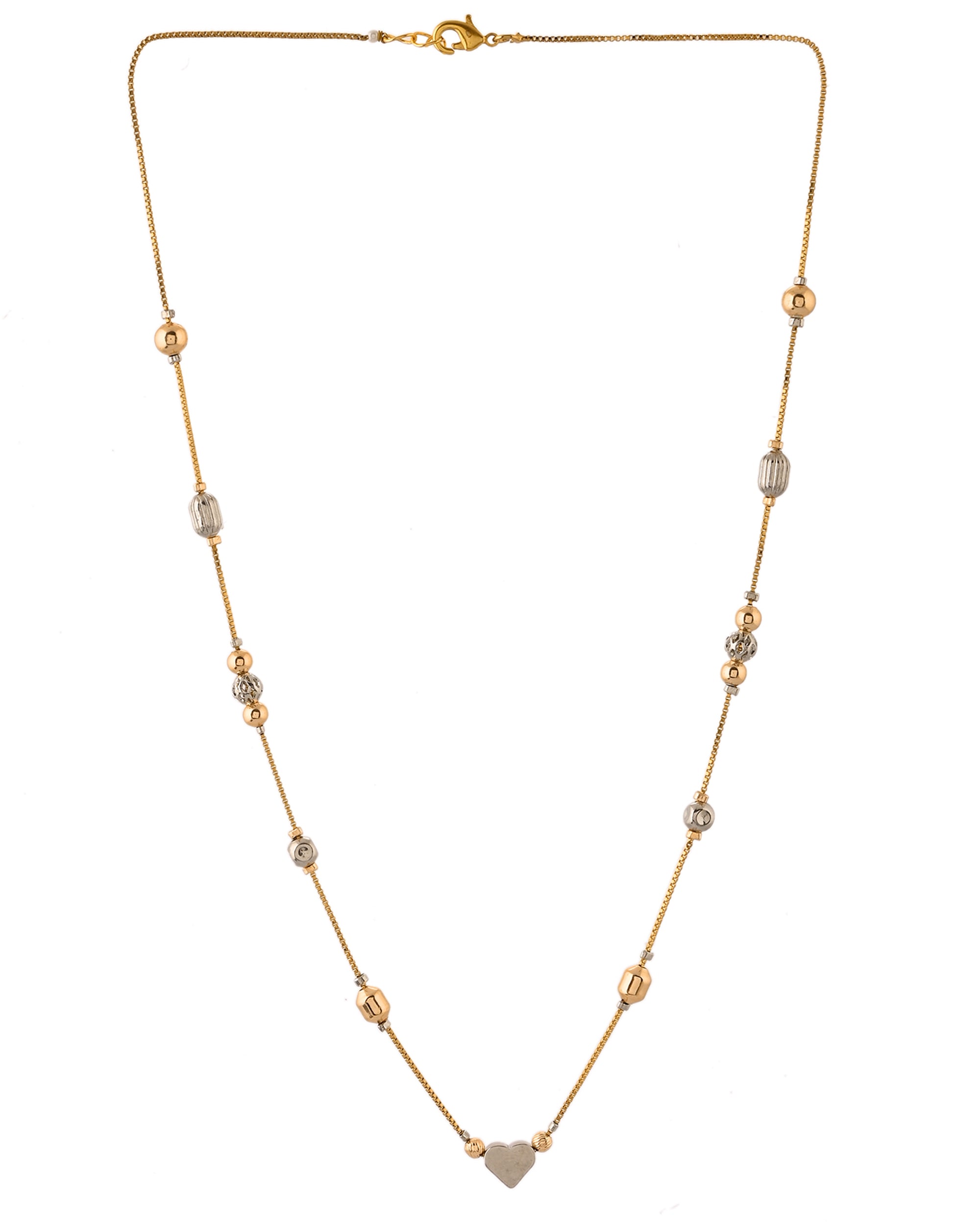 VOJ Stainless Steel Hand Crafted Rose Gold Polished Beaded Chain | Grocsy