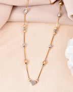 VOJ Stainless Steel Hand Crafted Rose Gold Polished Beaded Chain | Grocsy