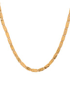 VOJ Men's Gold Polished Stainless Steel Biscuit Chain With Hand Crafted Design | Grocsy