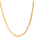 VOJ Men's Gold Polished Stainless Steel Biscuit Chain With Hand Crafted Design | Grocsy