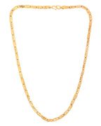 VOJ Men's Gold Polished Stainless Steel Biscuit Chain With Hand Crafted Design | Grocsy