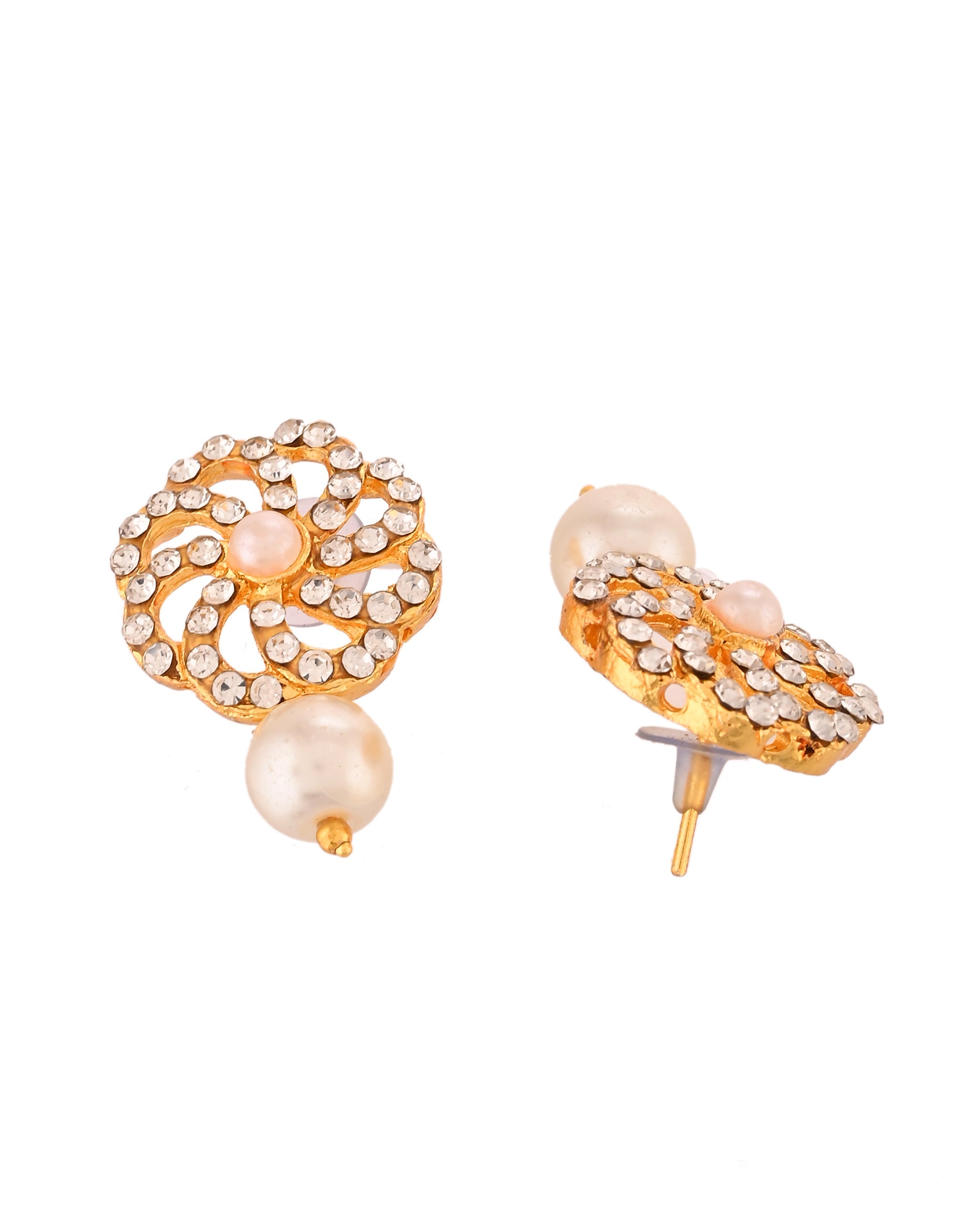 VOJ Gold Polished Stone And Pearl Studded Traditional Chokar Set | Grocsy