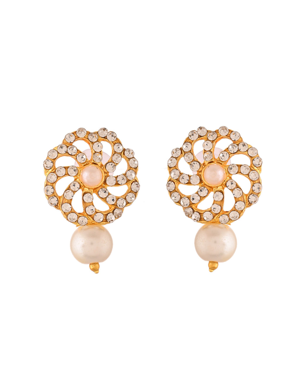 VOJ Gold Polished Stone And Pearl Studded Traditional Chokar Set | Grocsy