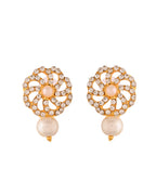 VOJ Gold Polished Stone And Pearl Studded Traditional Chokar Set | Grocsy