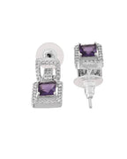 VOJ Silver Plated Geometric Shaped CZ Stone Studded Jewellery Set | Grocsy