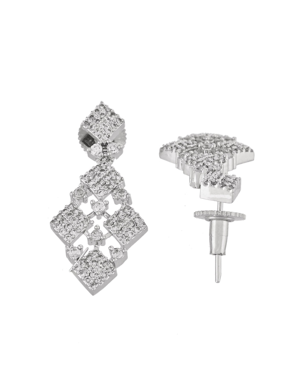 VOJ Silver Plated AD Stone Studded Hand Crafted Jewellery Set | Grocsy