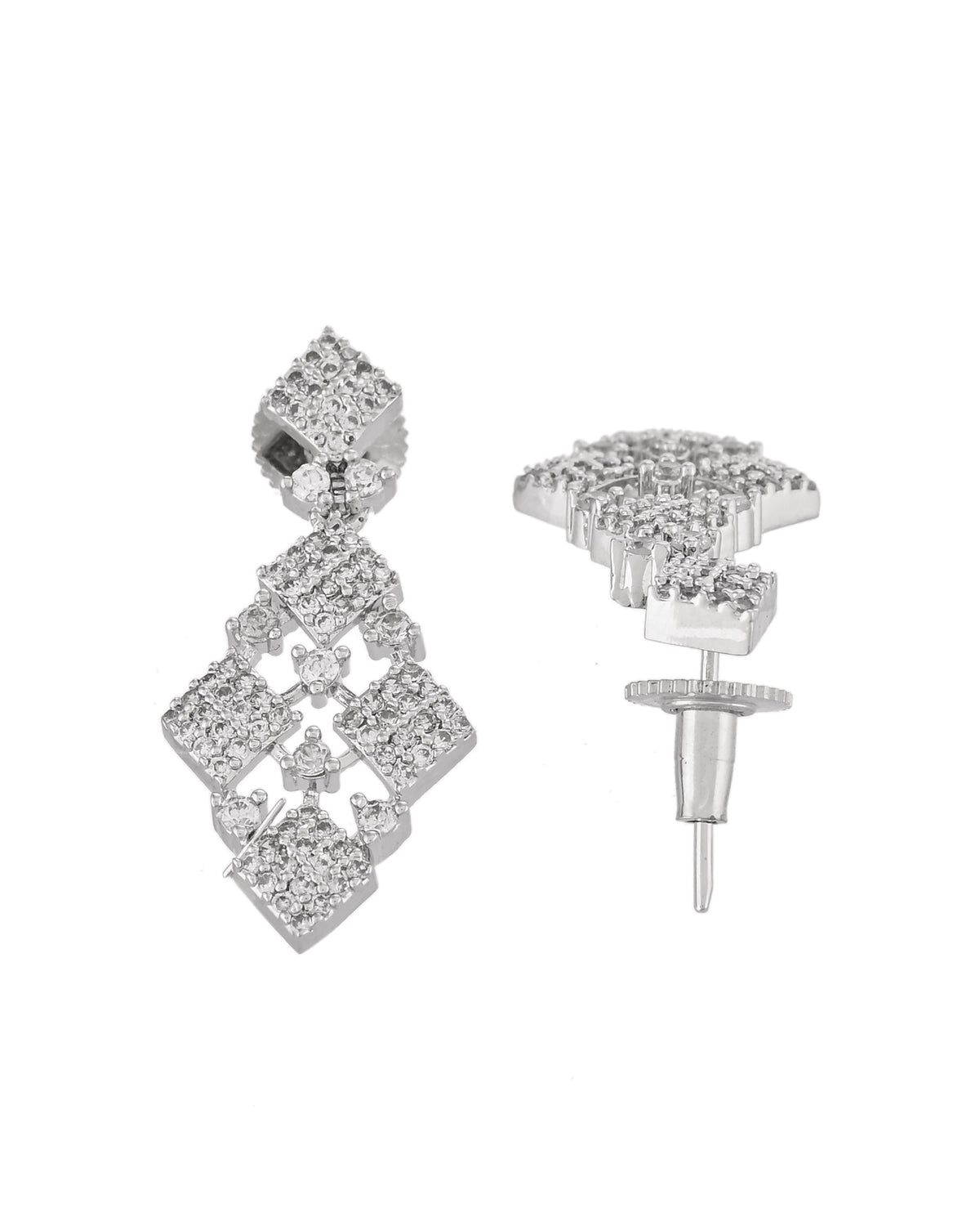 VOJ Silver Plated AD Stone Studded Hand Crafted Jewellery Set | Grocsy