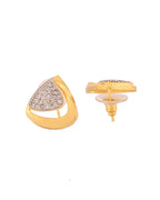 VOJ Gold Polished CZ Stone Studded Geometrical Jewellery Set | Grocsy