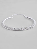 VOJ Silver Plated Choker Two Layer Necklace | Grocsy