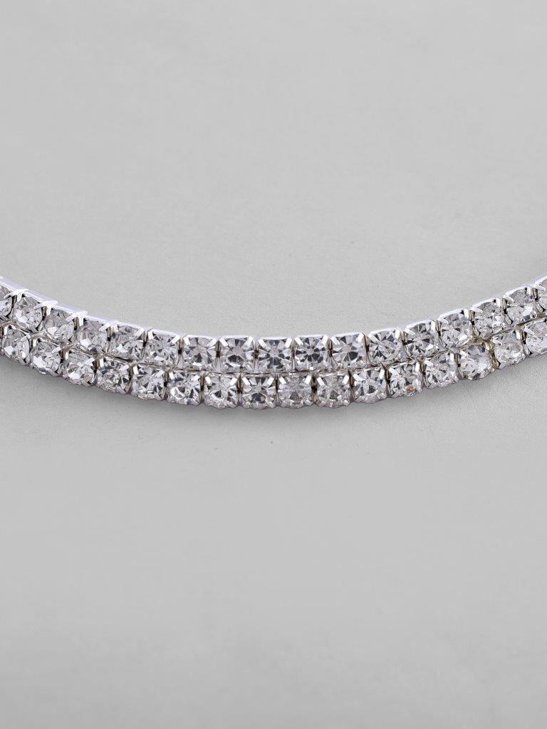 VOJ Silver Plated Choker Two Layer Necklace | Grocsy