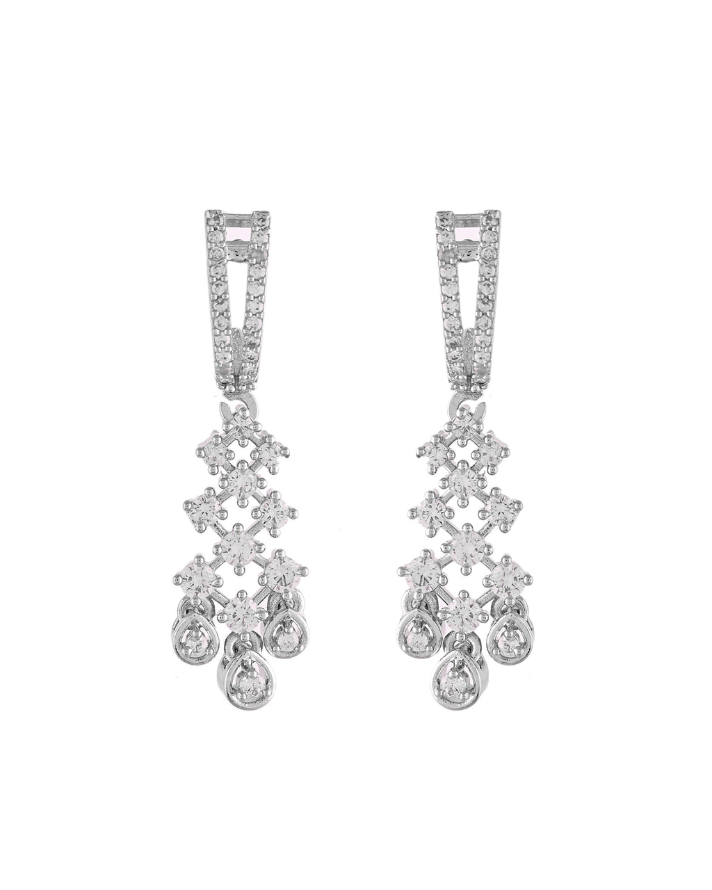 VOJ Silver Plated CZ- Stone Studded Designer Jewellery Set | Grocsy
