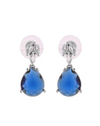 VOJ Silver Plated Blue Stone Studded Necklace Set | Grocsy