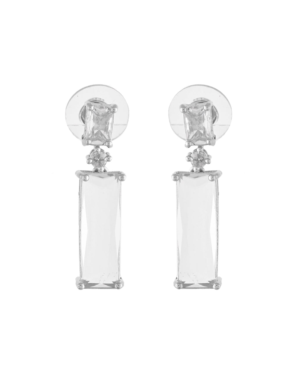 VOJ Silver Plated White Stone Studded Necklace Set | Grocsy