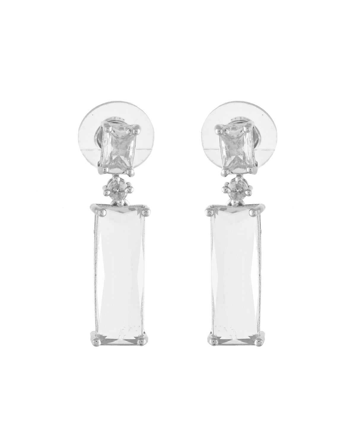 VOJ Silver Plated White Stone Studded Necklace Set | Grocsy