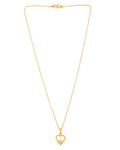 VOJ Gold Polished Stainless Steel Chain With Stone Studded Pendant | Grocsy
