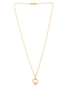 VOJ Gold Polished Stainless Steel Chain With Stone Studded Pendant | Grocsy