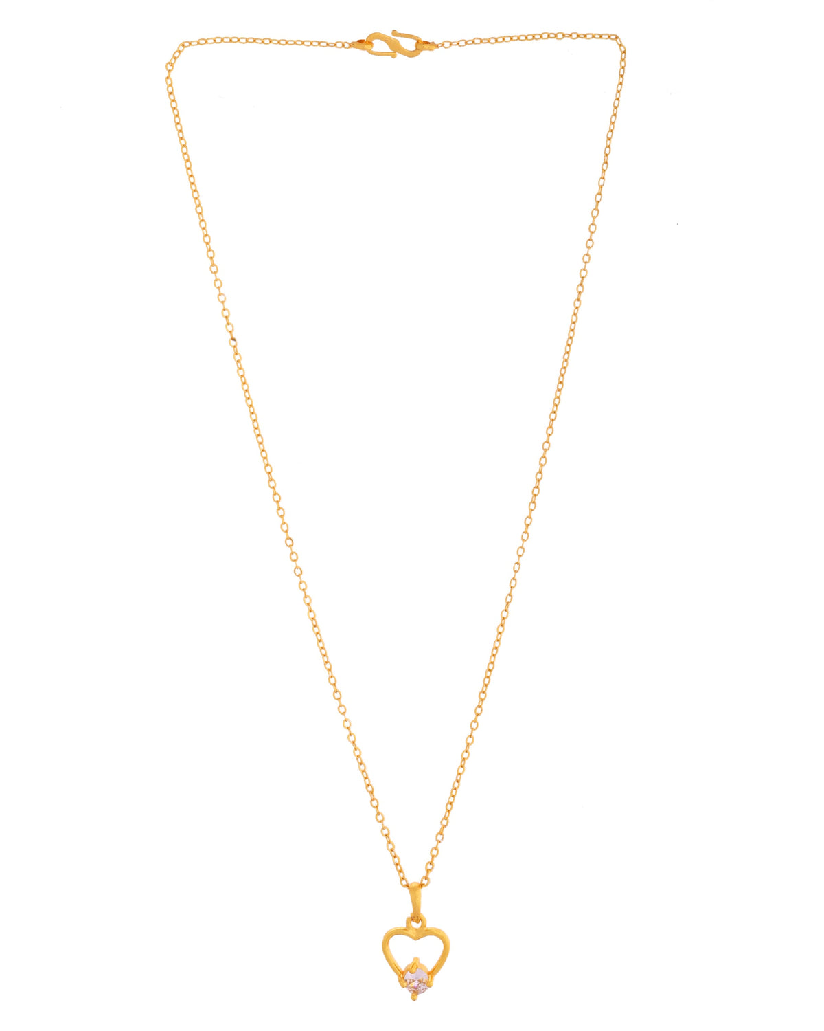 VOJ Gold Polished Stainless Steel Chain With Stone Studded Pendant | Grocsy
