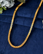 VOJ Men Stainless Steel Gold Polished Square Shaped Chain | Grocsy