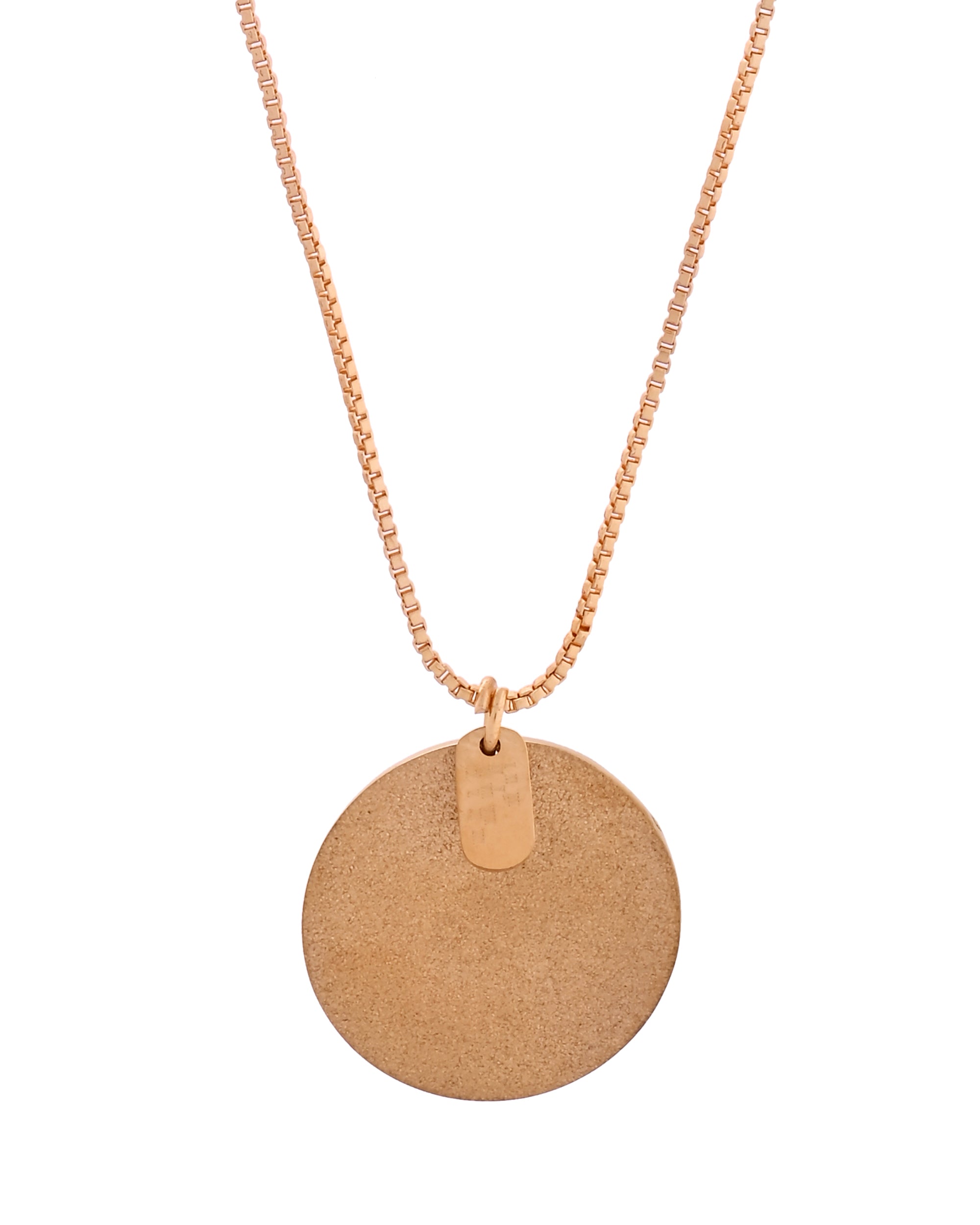 VOJ Gold Polished Chain With Circular Pendant | Grocsy