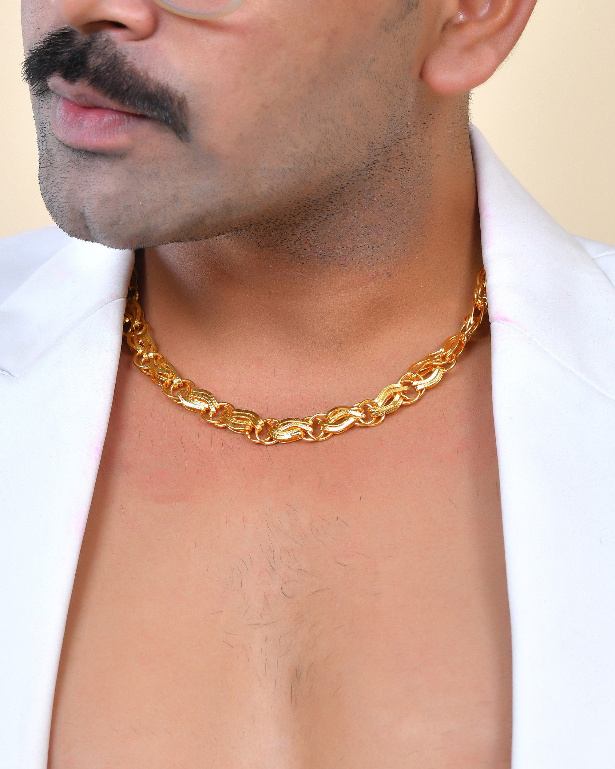 VOJ Gold Polished Stylish Stainless Steel Chain For Men | Grocsy