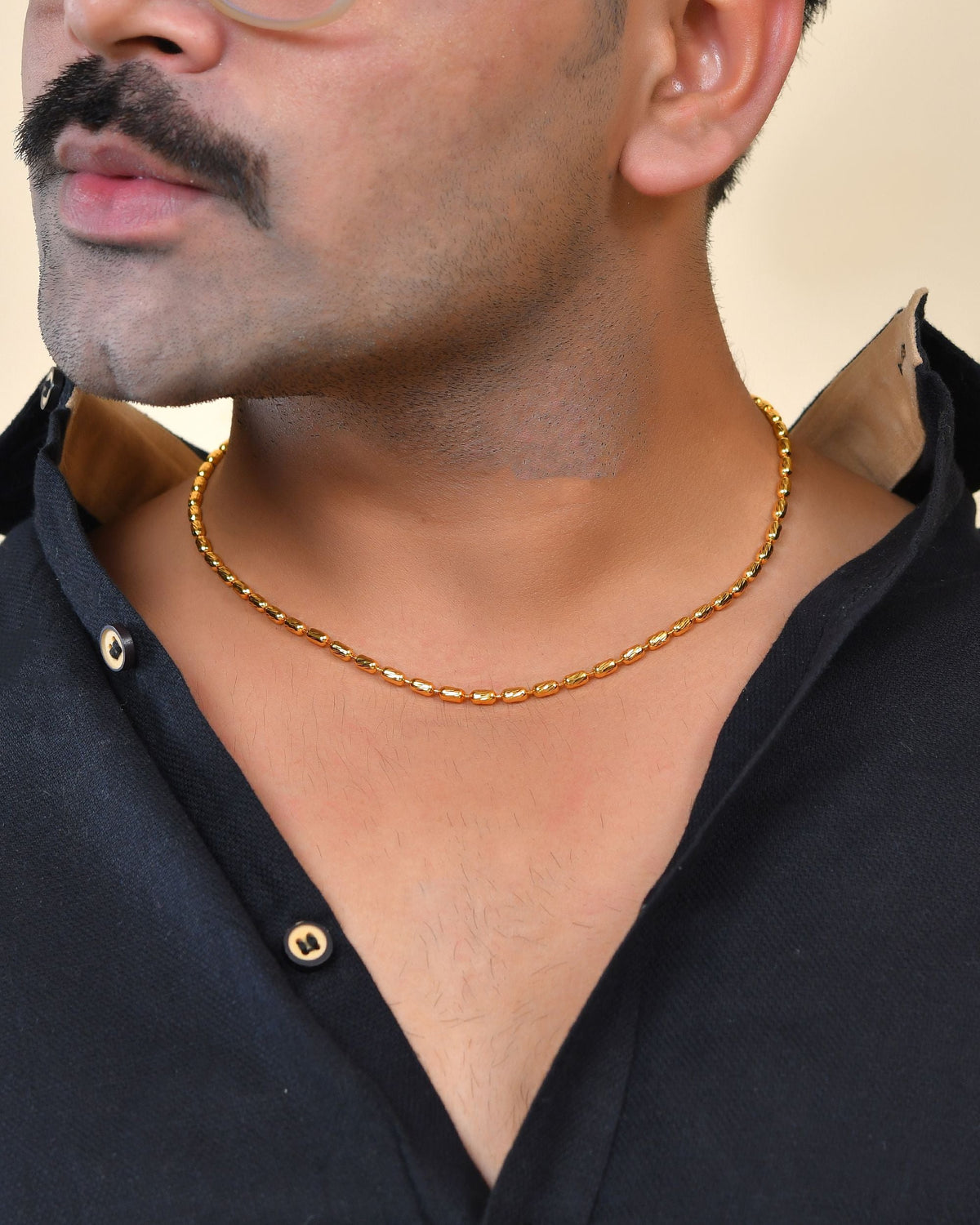 VOJ Gold Polished Designer Stainless Steel Chain For Men | Grocsy