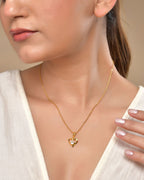 VOJ Gold Polished Chain With Heart Shaped Pendant | Grocsy