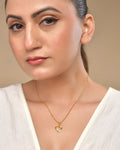VOJ Gold Polished Chain With Heart Shaped Pendant | Grocsy