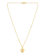 VOJ Gold Polished Chain With Heart Shaped Pendant | Grocsy
