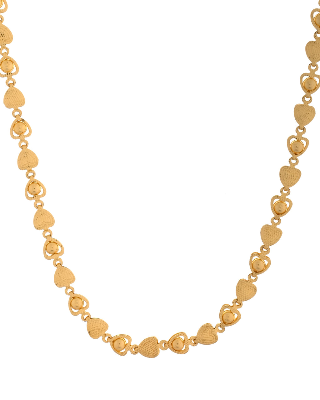 VOJ Women Gold Polished Heart Shaped Chain | Grocsy