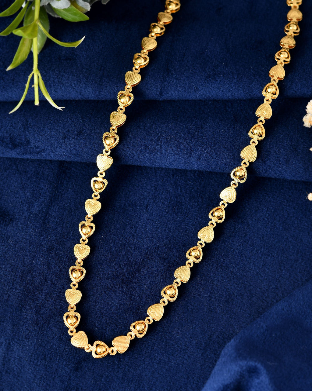 VOJ Women Gold Polished Heart Shaped Chain | Grocsy