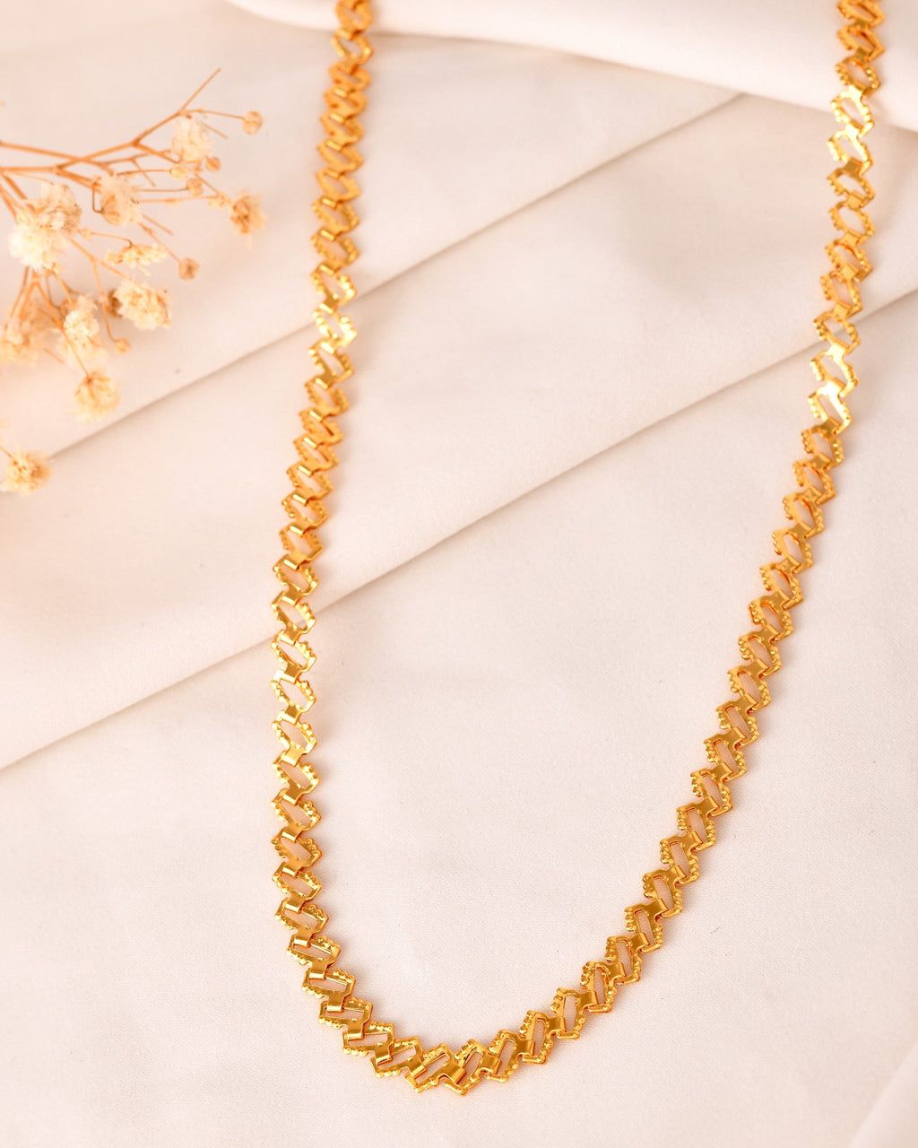 VOJ Gold Polished Designer Stainless Steel Chain For Women | Grocsy