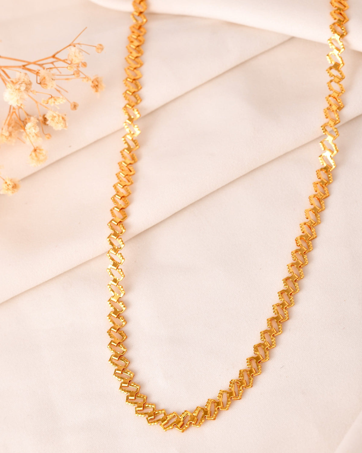 VOJ Gold Polished Designer Stainless Steel Chain For Women | Grocsy