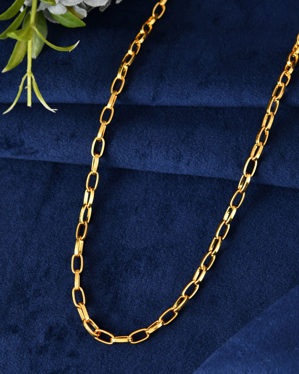 VOJ Gold Polished Stainless Steel Linked Chain For Men | Grocsy