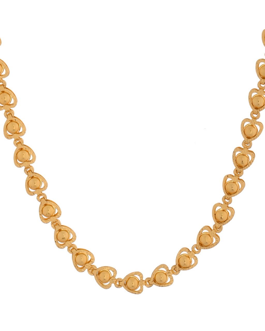 VOJ Gold Polished Heart Shaped Simple Chain For Women | Grocsy