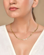 VOJ Gold Polished Oval Shaped Minimal Chain For Women | Grocsy